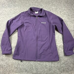 Columbia Kruser Ridge Softshell Jacket Womens L Purple Full Zip Pockets Outdoors